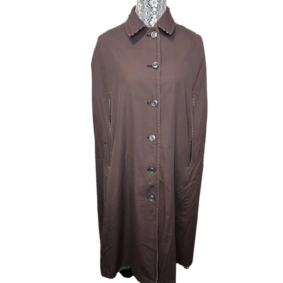 Vintage plaid wool blend reversible Cape Coat Size sm-m Black and Beige - Picture 8 of 10